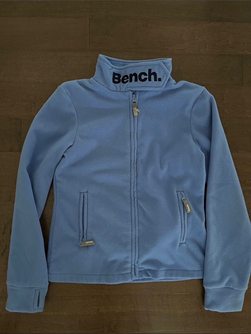 Bench Light Blue Fleece Zip Jacket with Logo Collar
